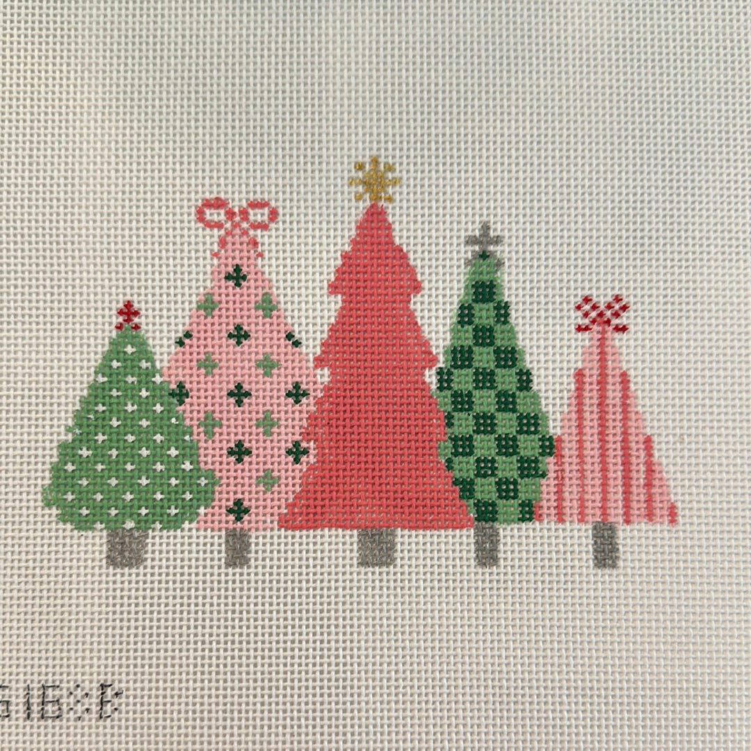 Pink Line of Trees w/ Stitch Guide - The Flying Needles