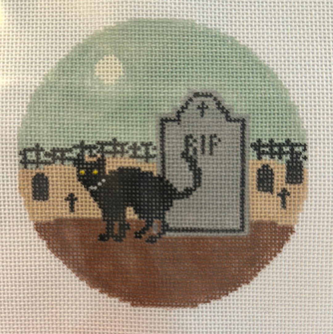 Cat in Graveyard w/ Stitch Guide - The Flying Needles