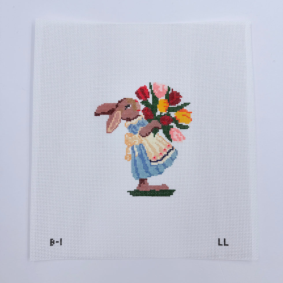 Girl Bunny with Flowers - The Flying Needles