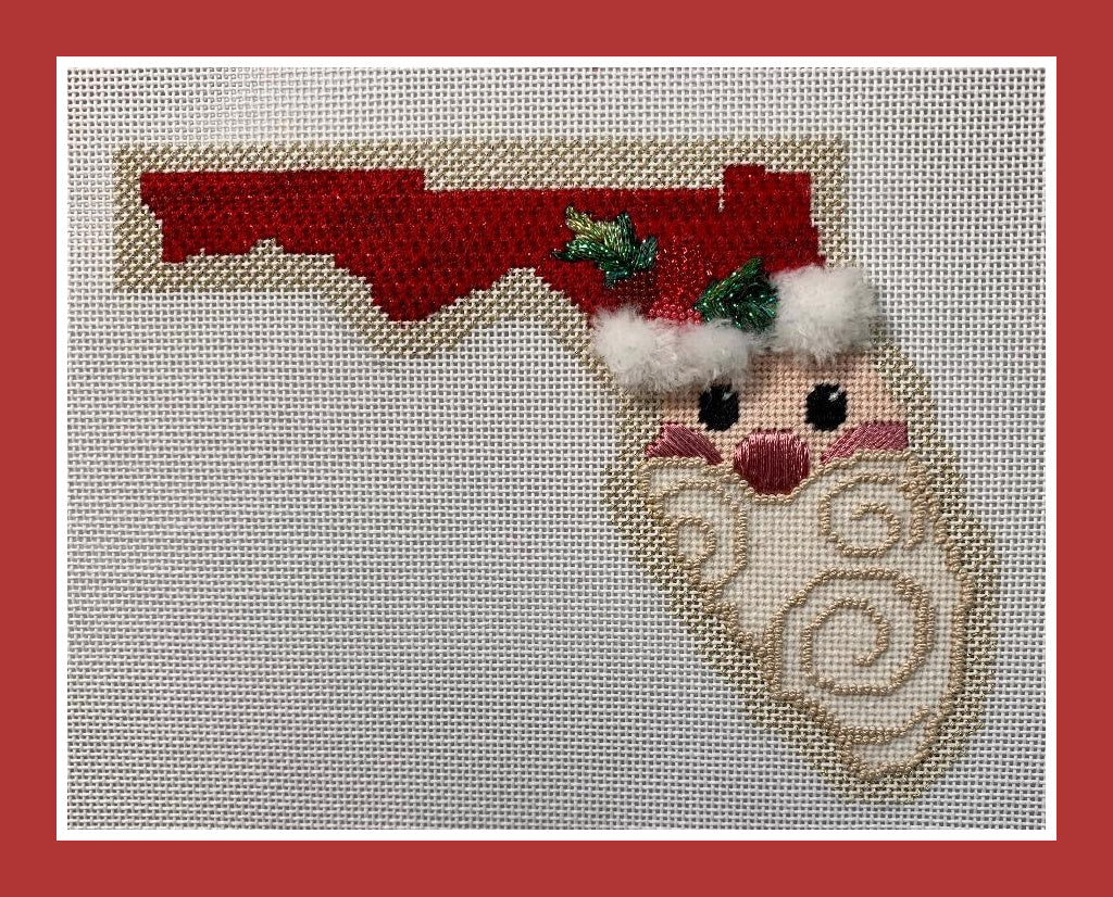 Florida State Shaped Santa Stitch Guide - The Flying Needles