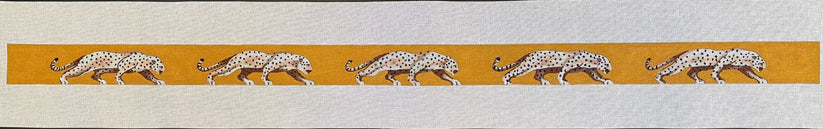 white leopard strap on sepia orange - The Flying Needles