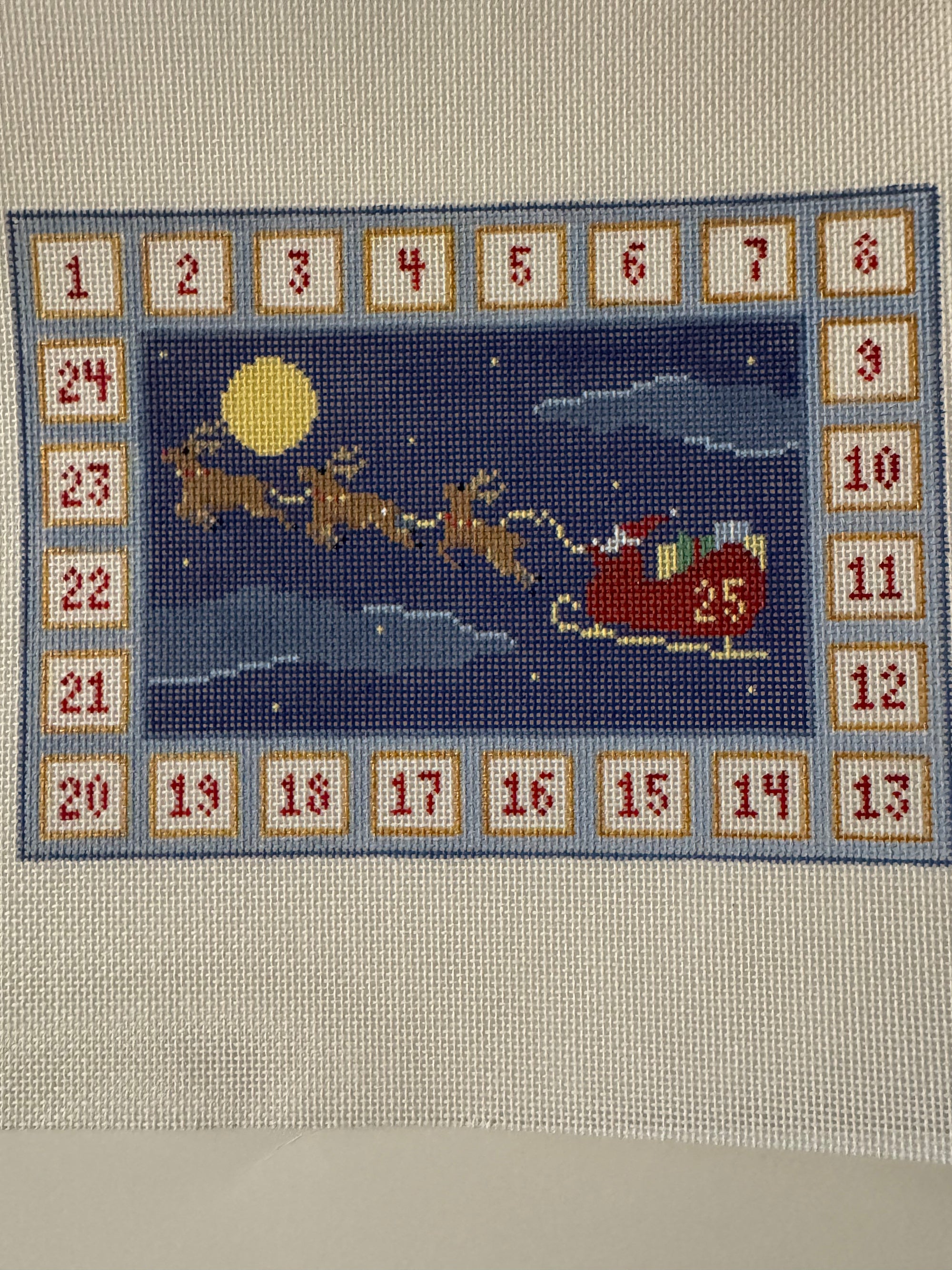 Santa and Reindeer Advent Calendar - The Flying Needles