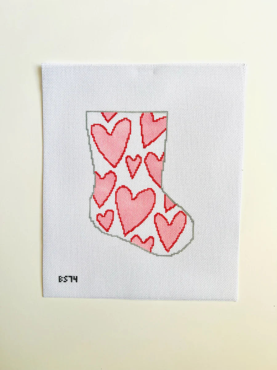 I Love You More Than Hearts Ornament Sized Stocking Canvas - The Flying Needles
