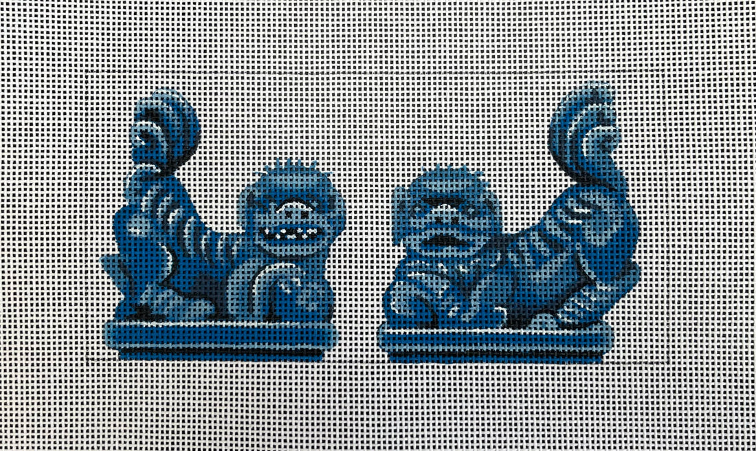 Blue Japanese Foo Dogs Insert - The Flying Needles