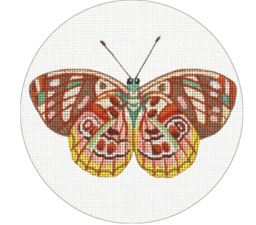 Brown and Pink Butterfly Ornament - The Flying Needles