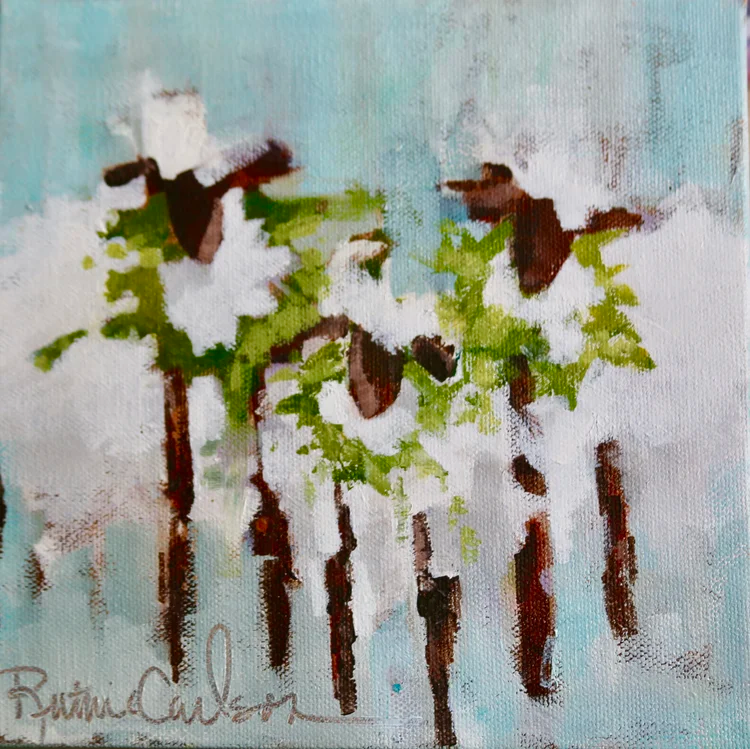 Three sheep with wreaths - The Flying Needles