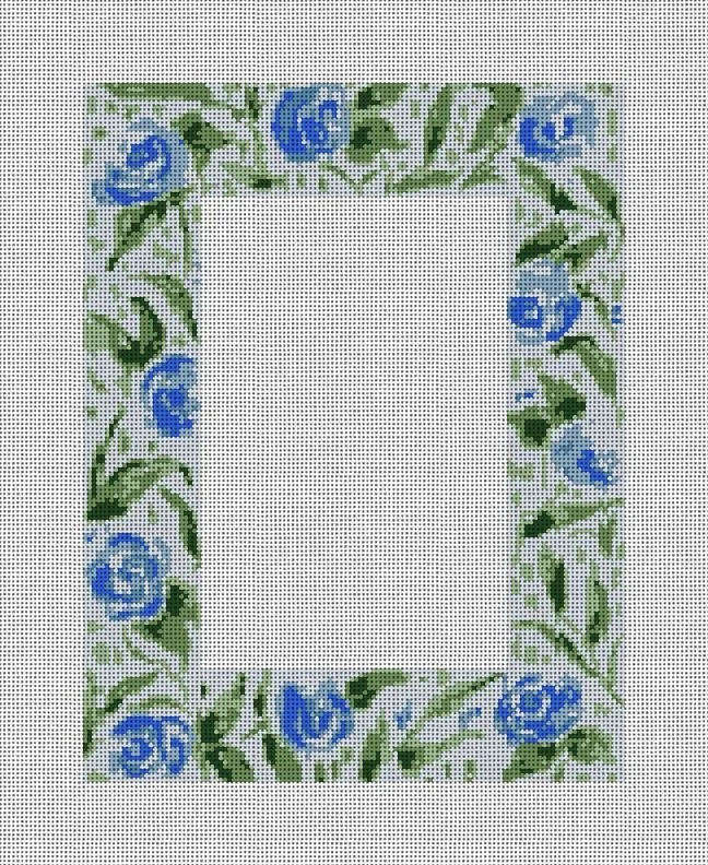 Blue Floral Frame - The Flying Needles