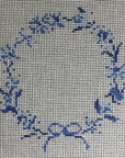 Blue Floral Wreath Stitch Style - The Flying Needles