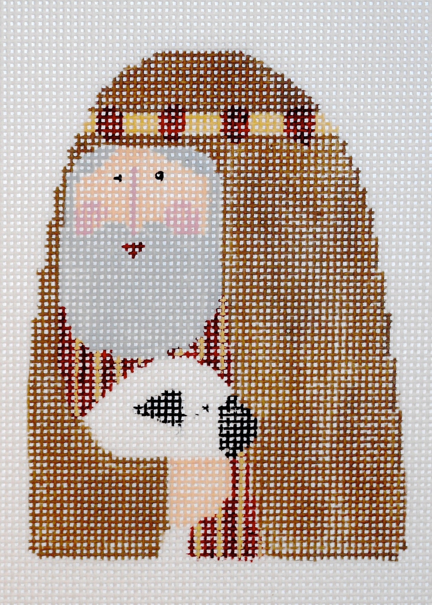 Kathy Schenkel Faces Nativity-Shepherd with Sheep - The Flying Needles