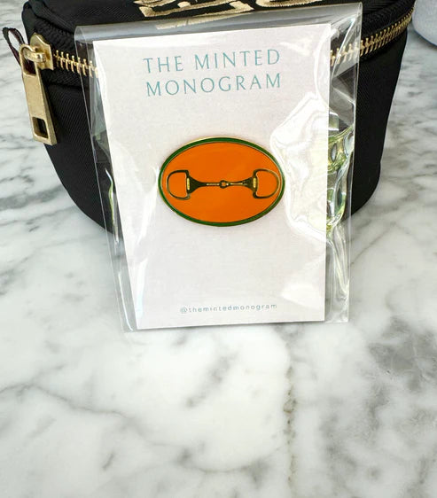 Orange and Hunter Green Equestrian Needleminder - The Flying Needles