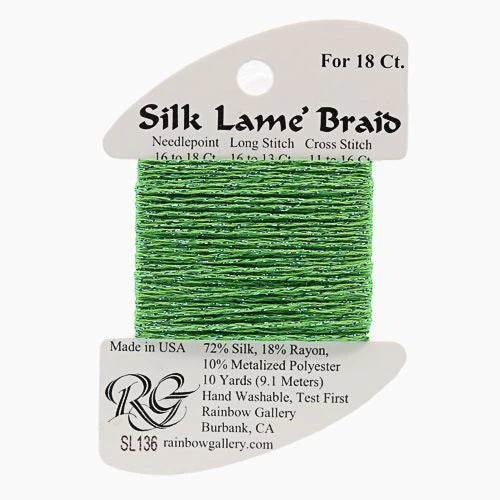 Silk Lame Braid SL136 Kelly Green