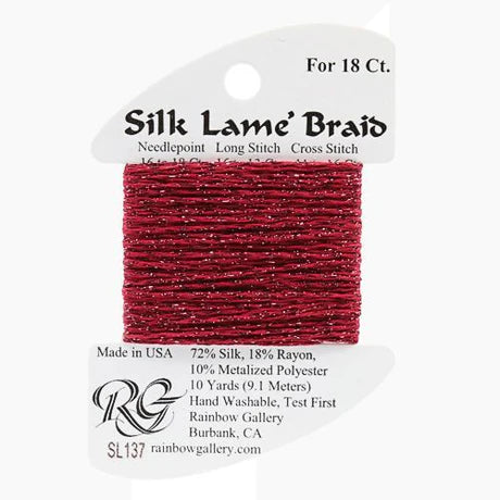 Silk Lame Braid SL137 Scarlet