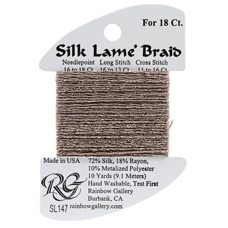 Silk Lame Braid SL147 Taupe - The Flying Needles