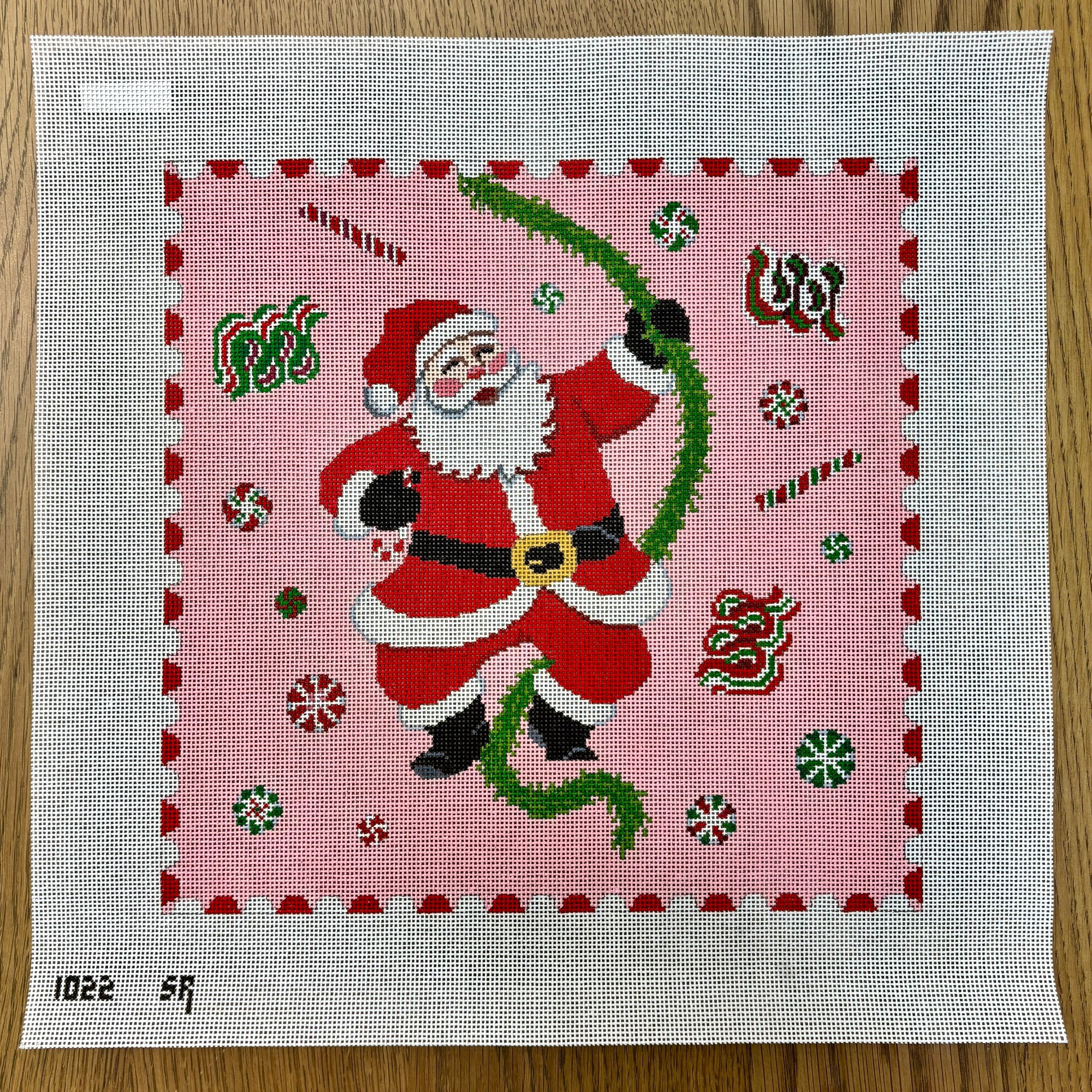 Pink Candy Santa Pillow - The Flying Needles