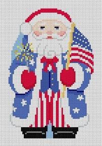 Stars and Stripes Santa - 18 mesh - The Flying Needles