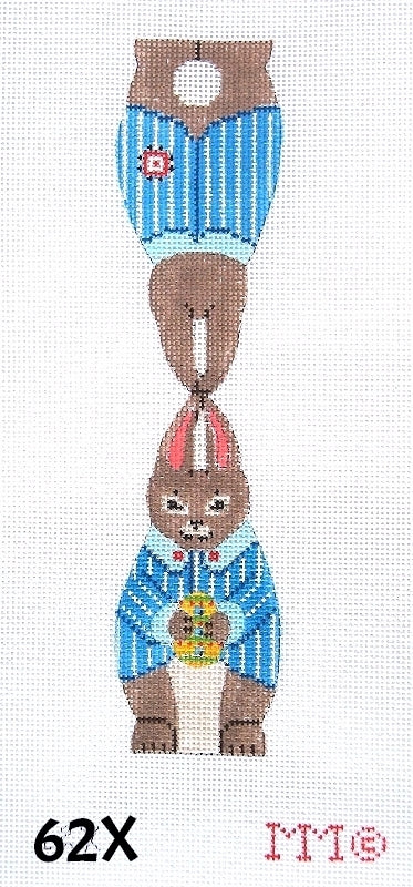 Brown Boy Bunny with Egg and Striped Jacket - The Flying Needles