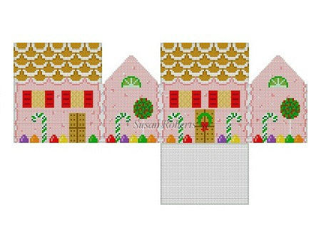 3D Pink Peppermint and Candy Canes Gingerbread House - The Flying Needles