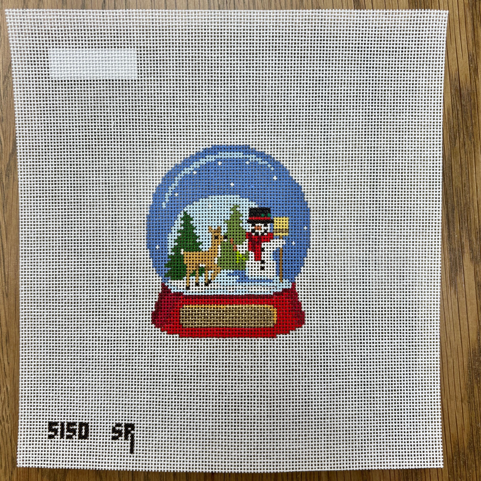 Snow Globe, Snowman with Reindeer - The Flying Needles