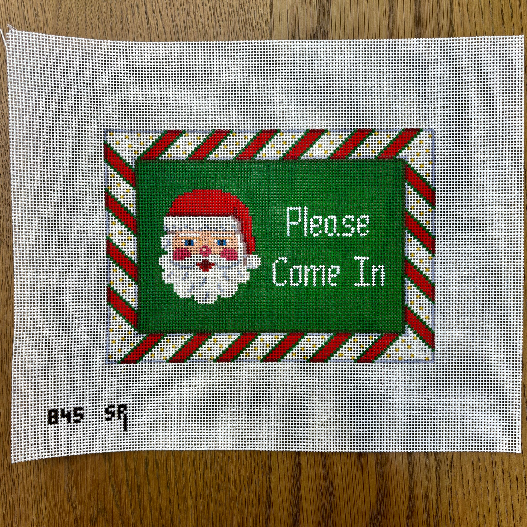 Santa Face, "Please Come In", Sign - 13 mesh - The Flying Needles
