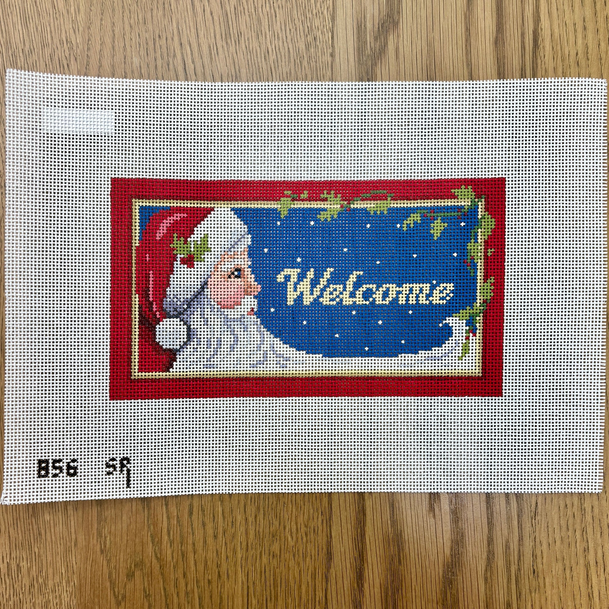 Night Sky Santa "Welcome", Sign - 13 mesh - The Flying Needles