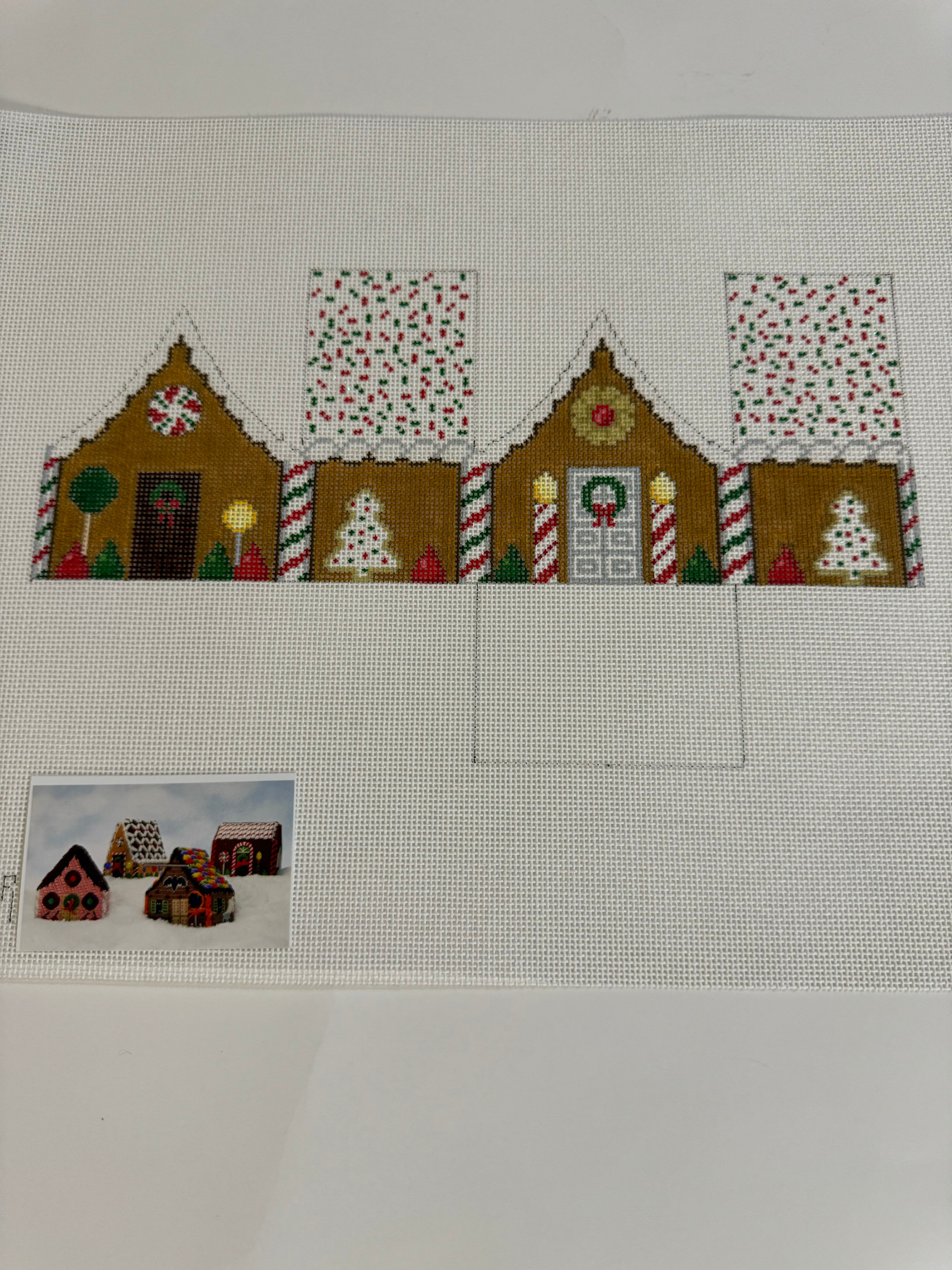 3D Red & Green Sprinkle Roof Gingerbread House - The Flying Needles
