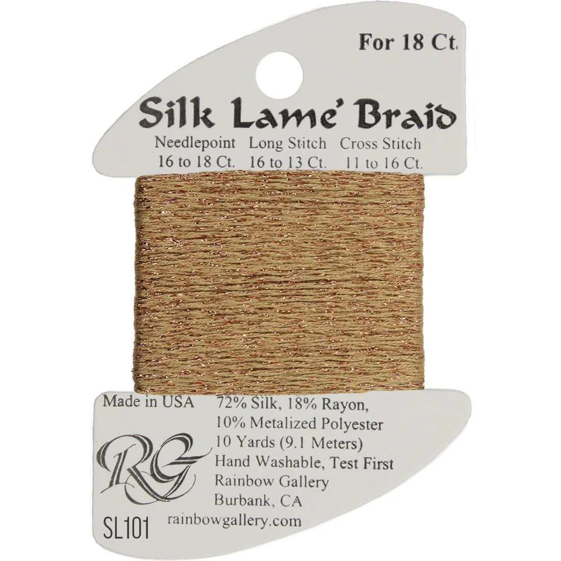 Silk Lame Braid SL101 Honey Bronze