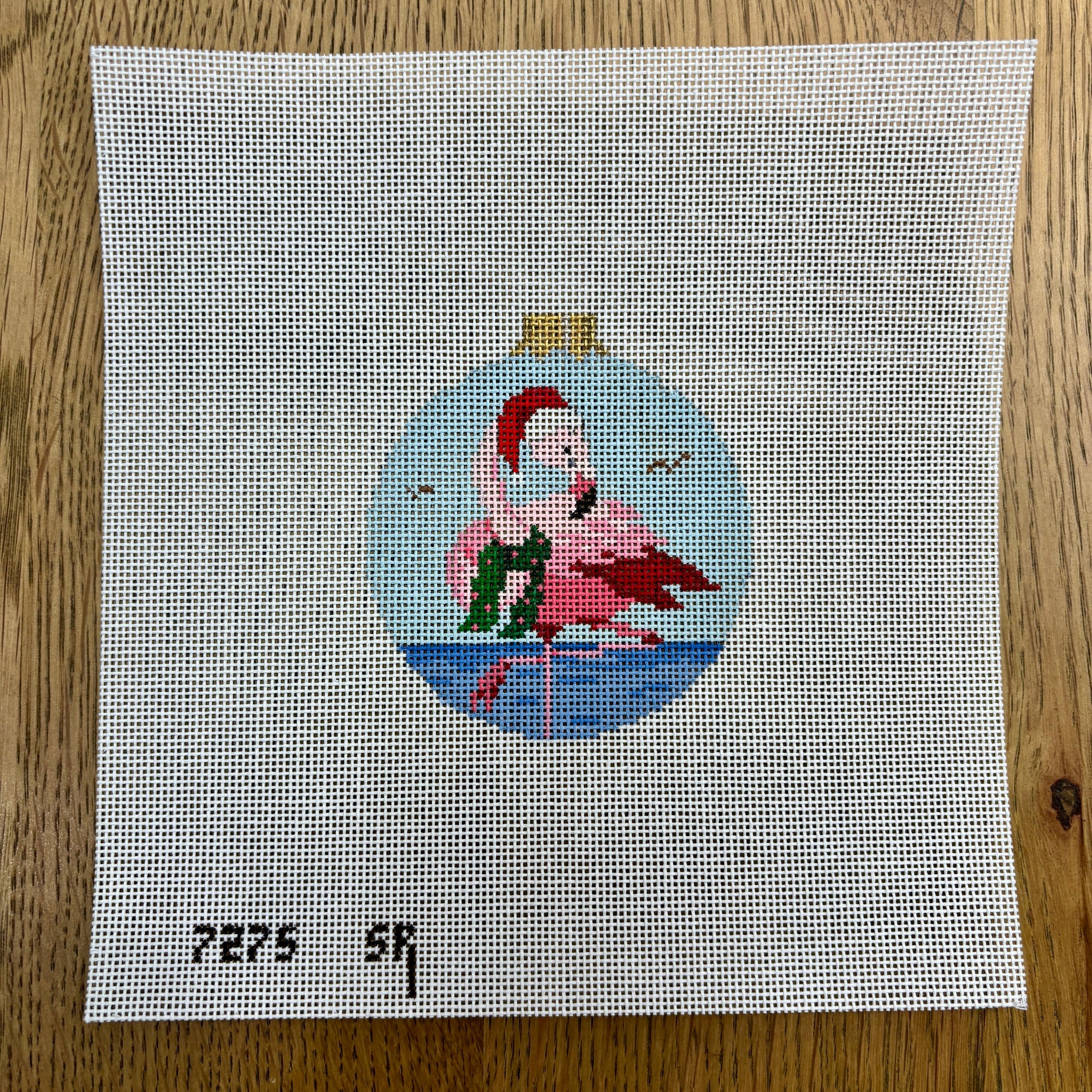 Santa Flamingo, 3.25" Round - The Flying Needles