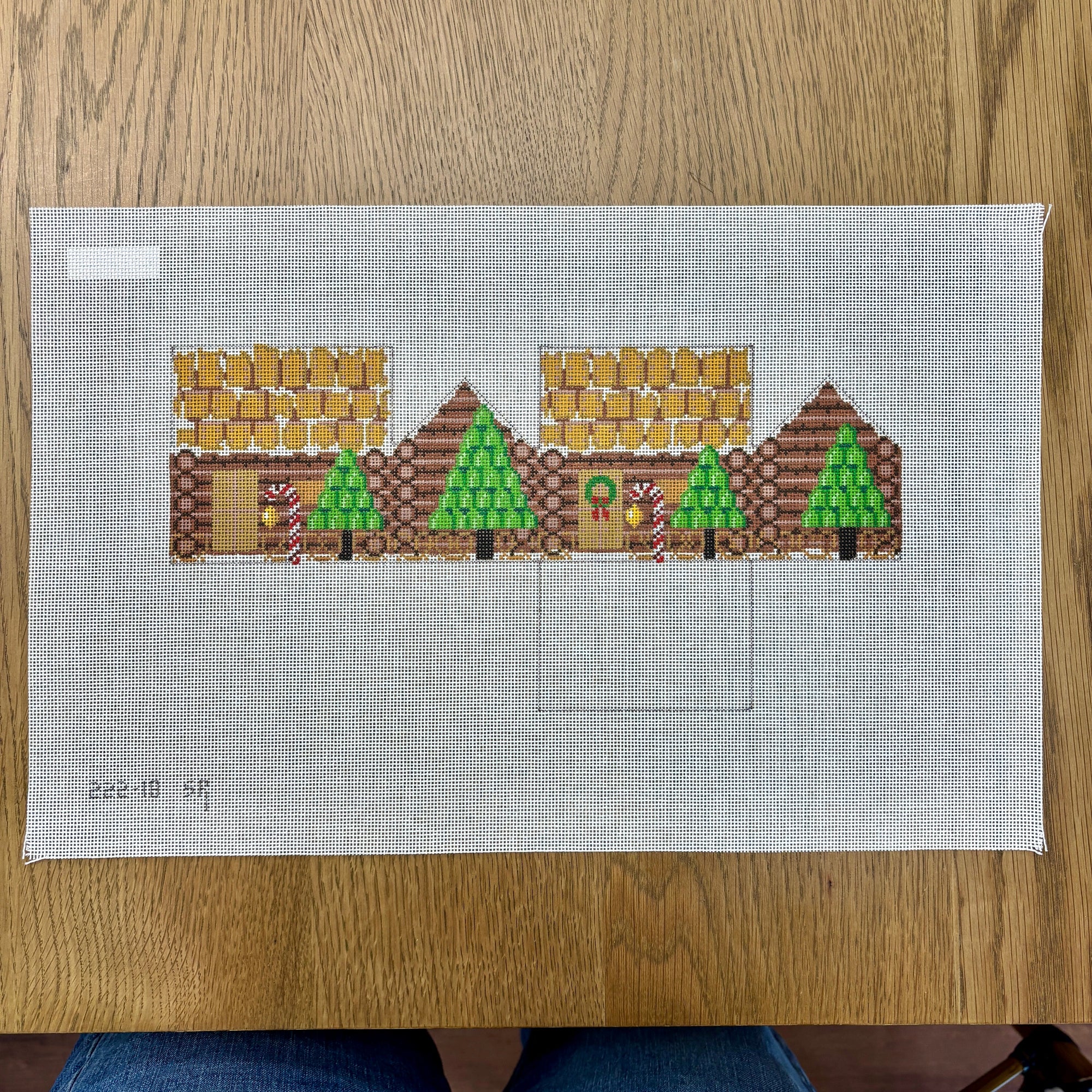 Tootsie Roll Log Cabin, 3D Gingerbread House - 18 mesh - The Flying Needles