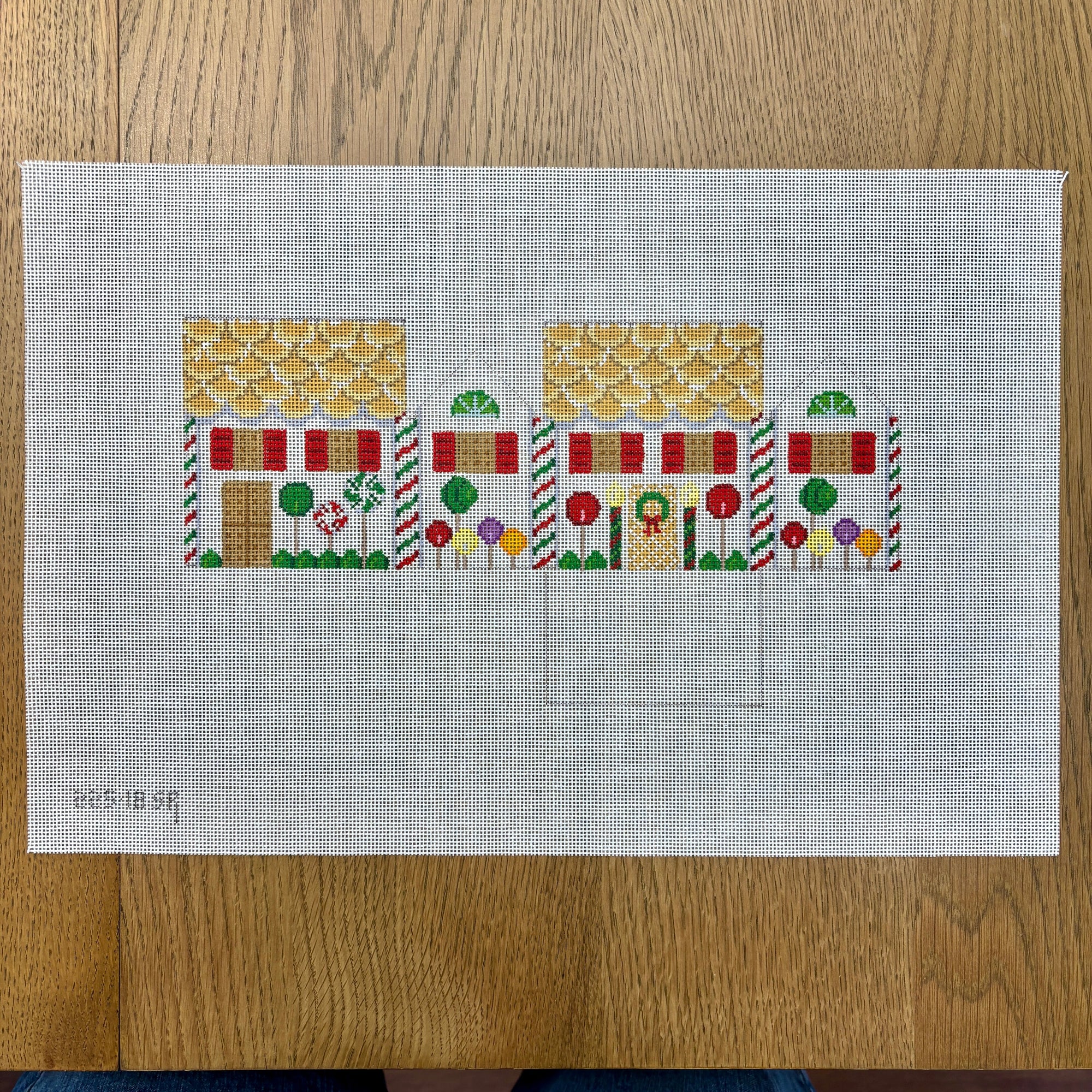 Lollipop with Vanilla Wafers, 3D Gingerbread House - 18 mesh - The Flying Needles