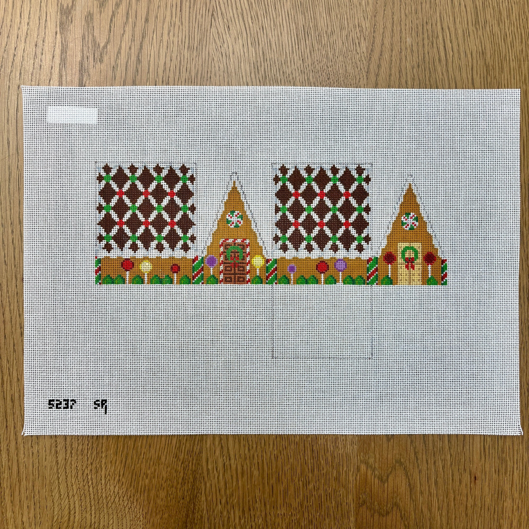 Chocolate Trellis A-Frame, 3D Gingerbread House - 18 mesh - The Flying Needles