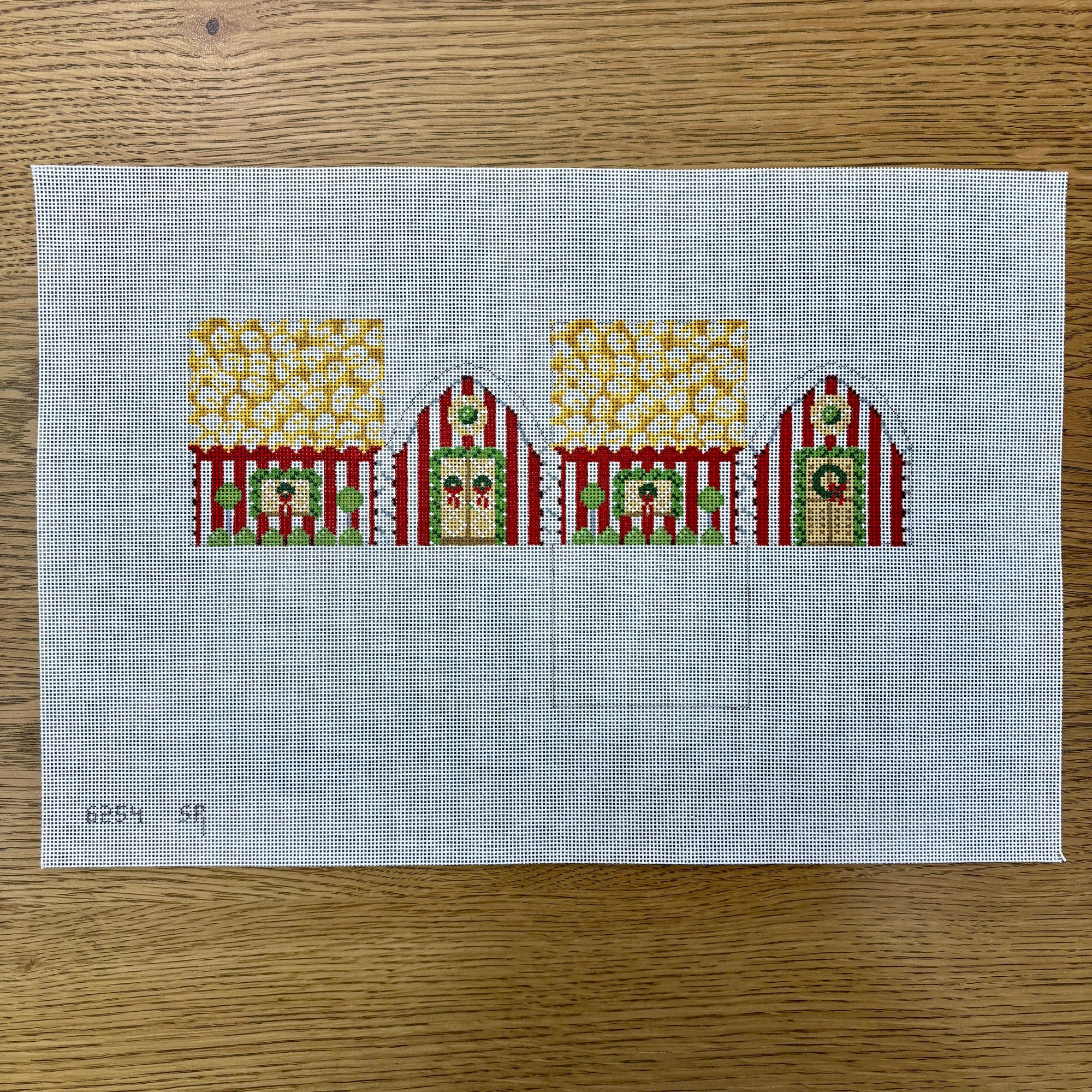 Popcorn, 3D Gingerbread House - 18 mesh - The Flying Needles