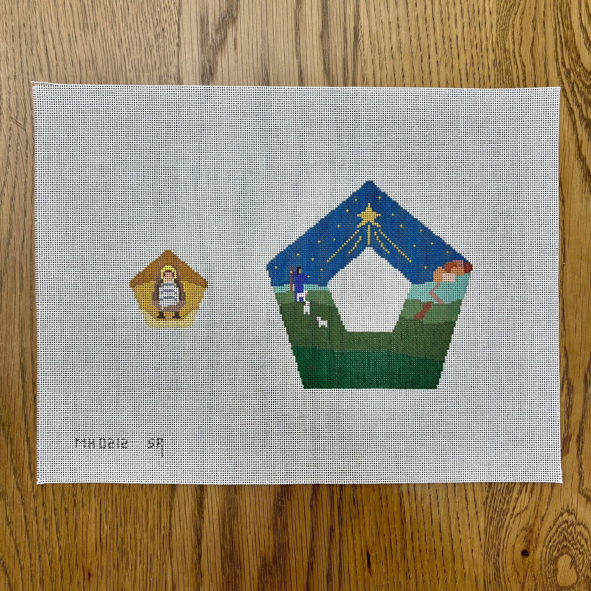 Nativity, Pentagon Dangler Ornament - 18 mesh - The Flying Needles