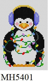 Penguin, Tangled In Lights - 18 mesh - The Flying Needles