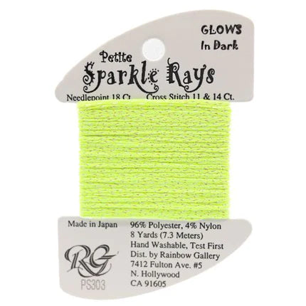 Petite Sparkle Rays PS303 Chartreuse Glow in the Dark - The Flying Needles