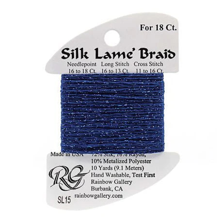 Silk Lame Braid SL15 Dark Blue - The Flying Needles