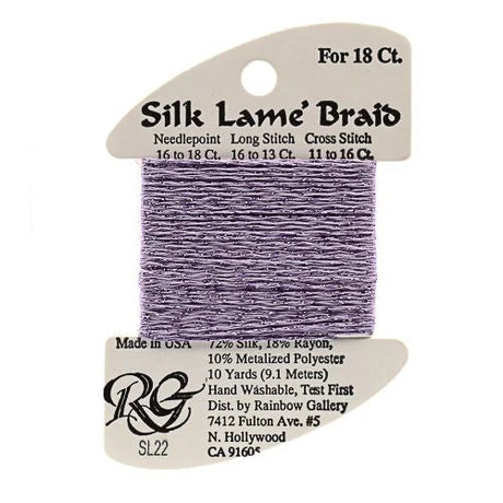 Silk Lame Braid SL22 Lavender - The Flying Needles