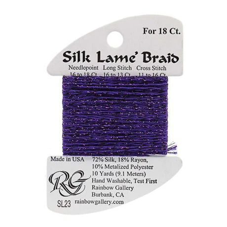 Silk Lame Braid SL23 Dark Lavender - The Flying Needles