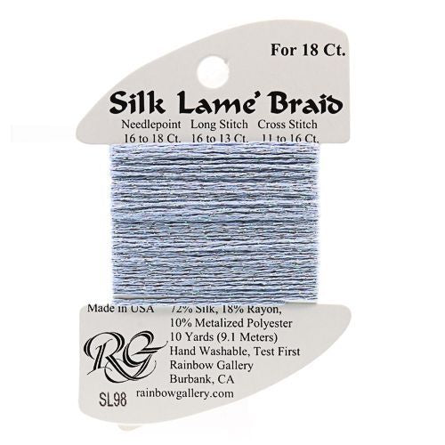 Silk Lame Braid SL98 Pale Antique Blue - The Flying Needles