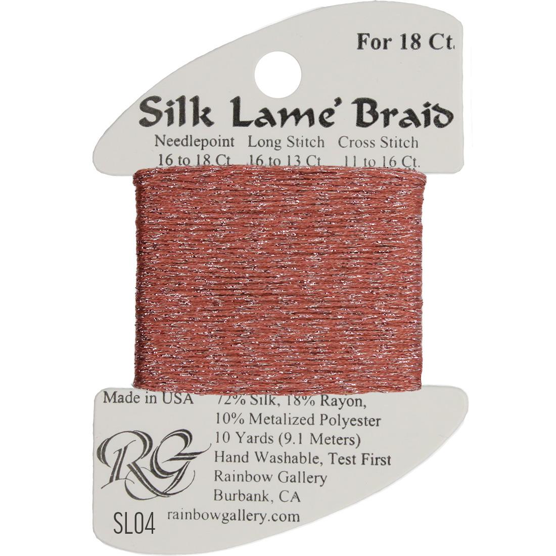 Silk Lame Braid SL04 Antique Rose