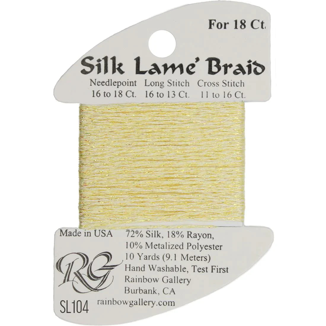 Silk Lame Braid SL104 Soft Yellow