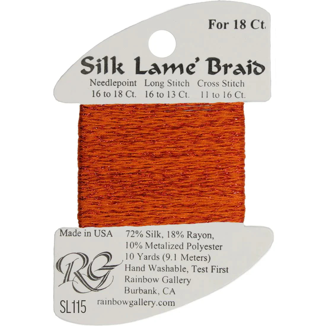 Silk Lame Braid SL115 Red Orange