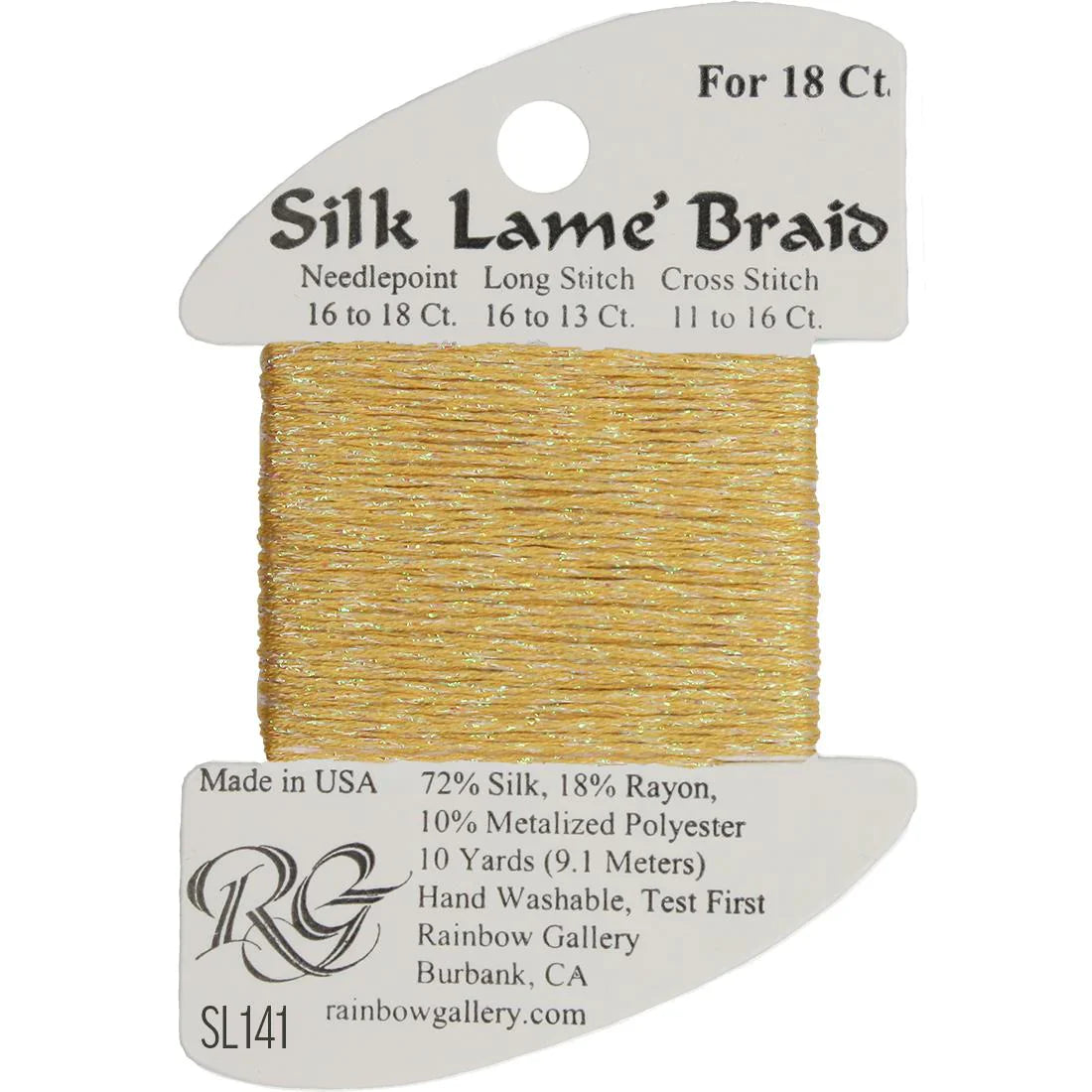 Silk Lame Braid SL141 Pineapple - The Flying Needles