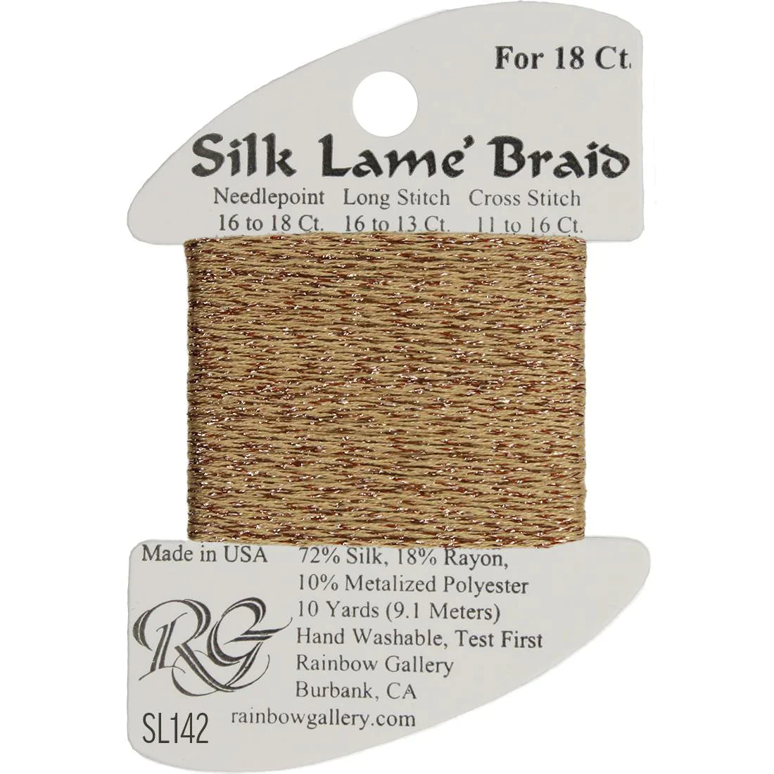 Silk Lame Braid SL142 Toasted Almond - The Flying Needles