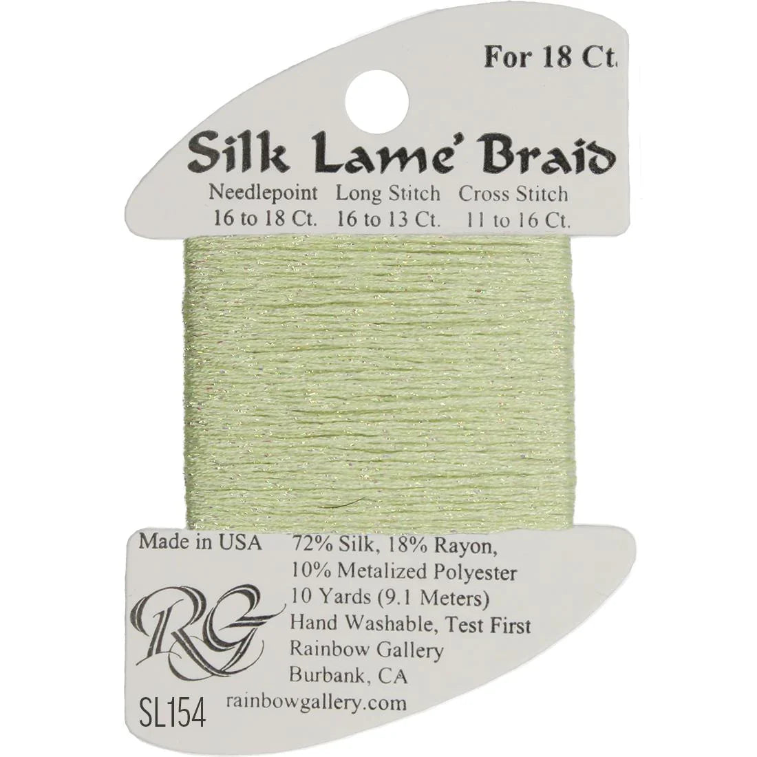 Silk Lame Braid SL154 Misty Green