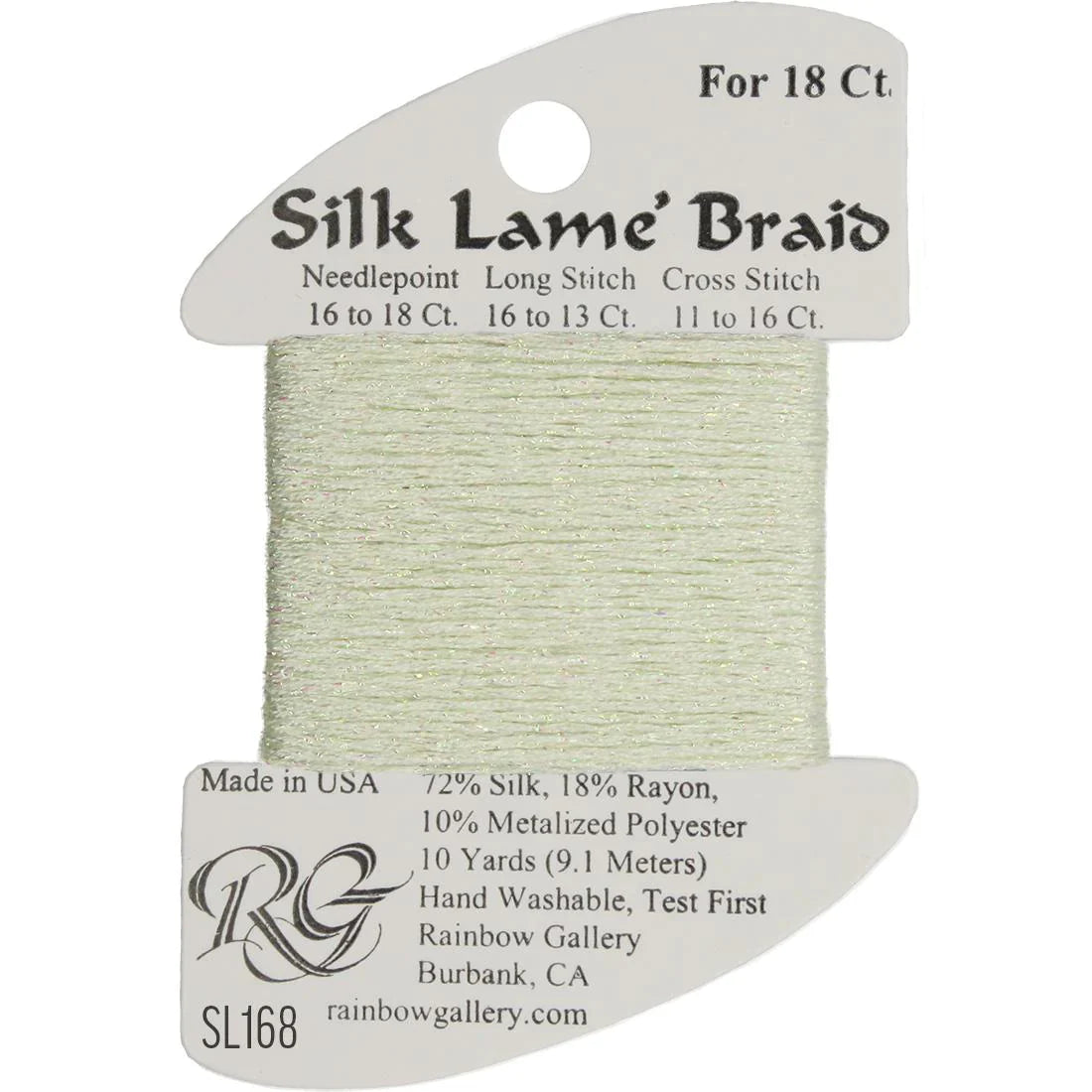 Silk Lame Braid SL168 Seafoam - The Flying Needles