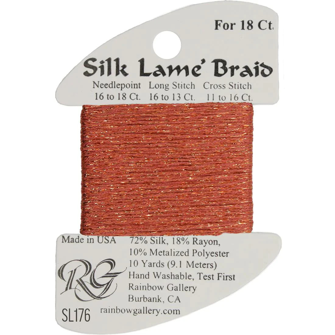 Silk Lame Braid SL176 Coral