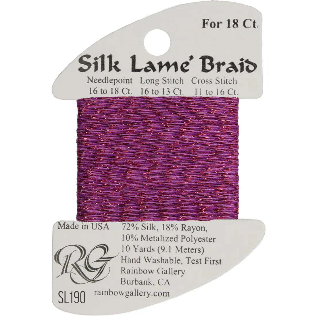 Silk Lame Braid SL190 Purple Orchid