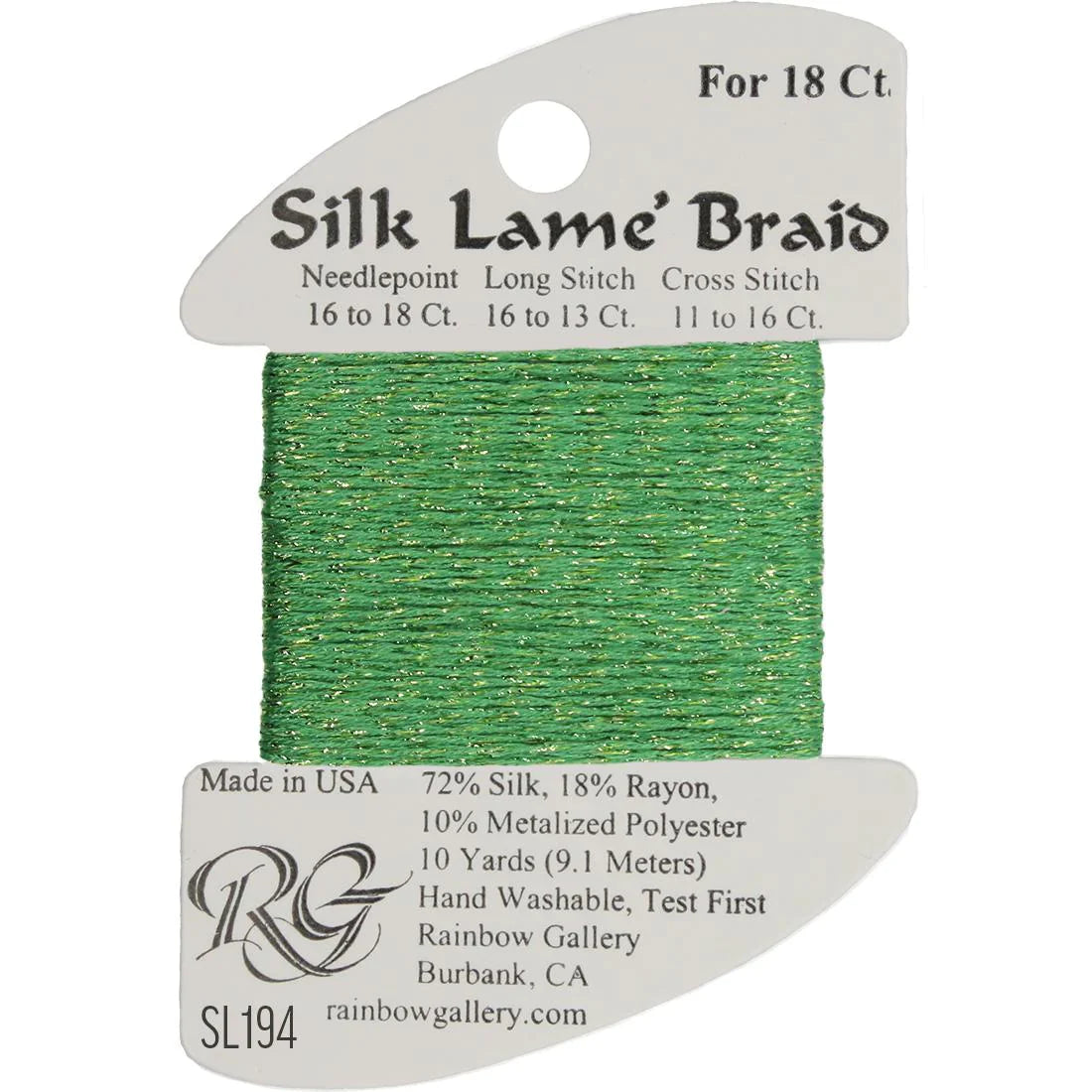 Silk Lame Braid SL194 Greenbriar