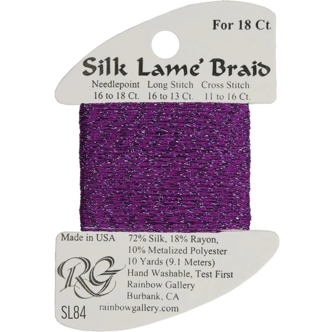 Silk Lame Braid SL84 Dark Orchid - The Flying Needles