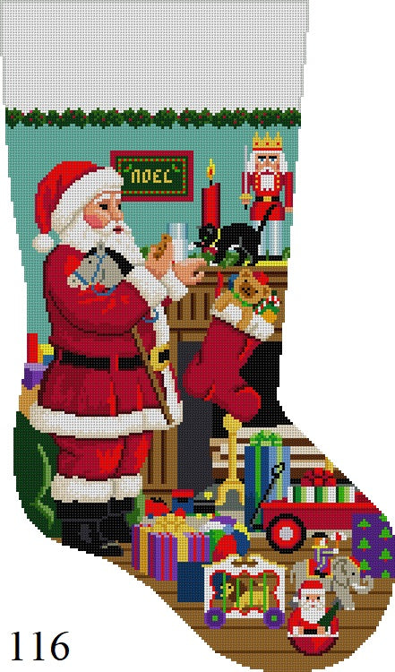 Santa's Milk And Cookies, Stocking - The Flying Needles